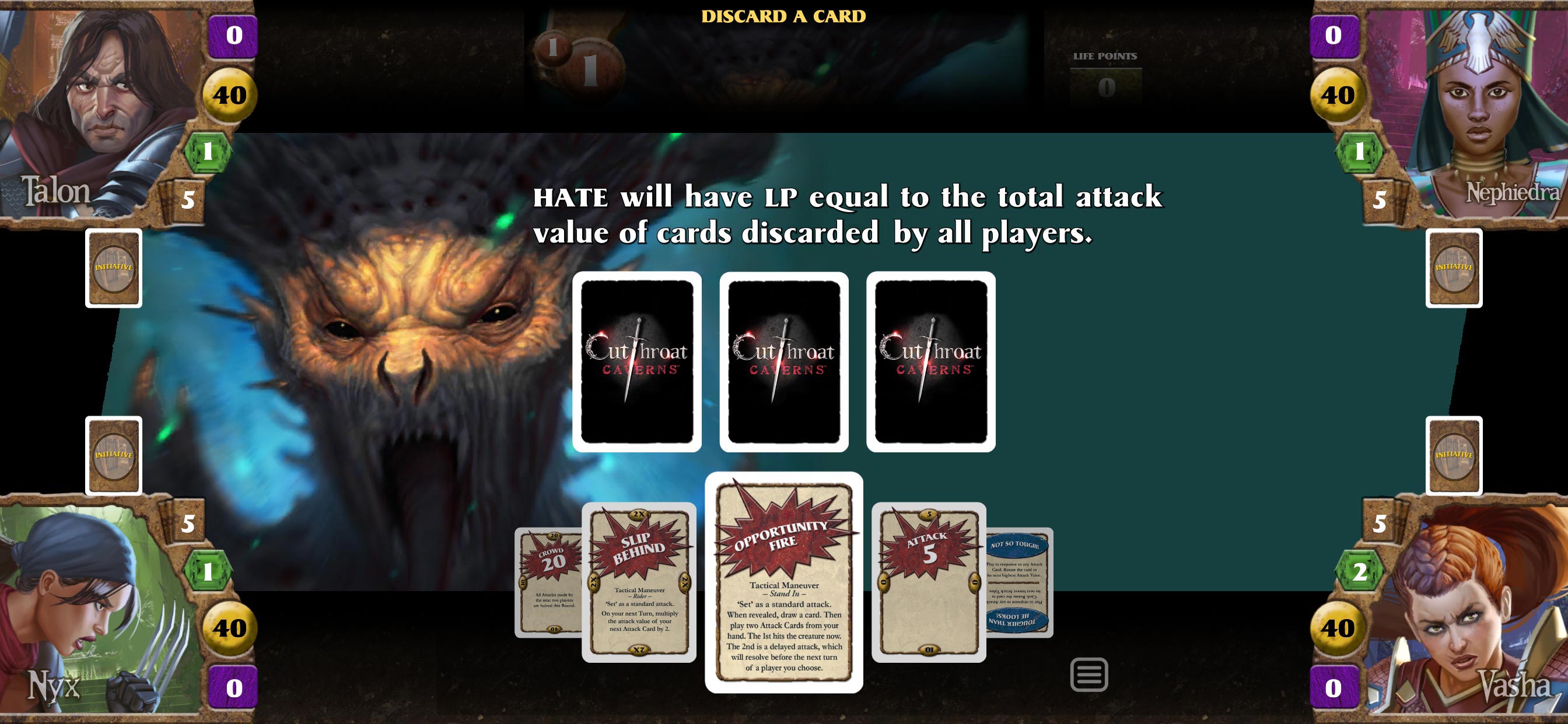 Cutthroat Caverns mobile card game: strategy will determine the victor